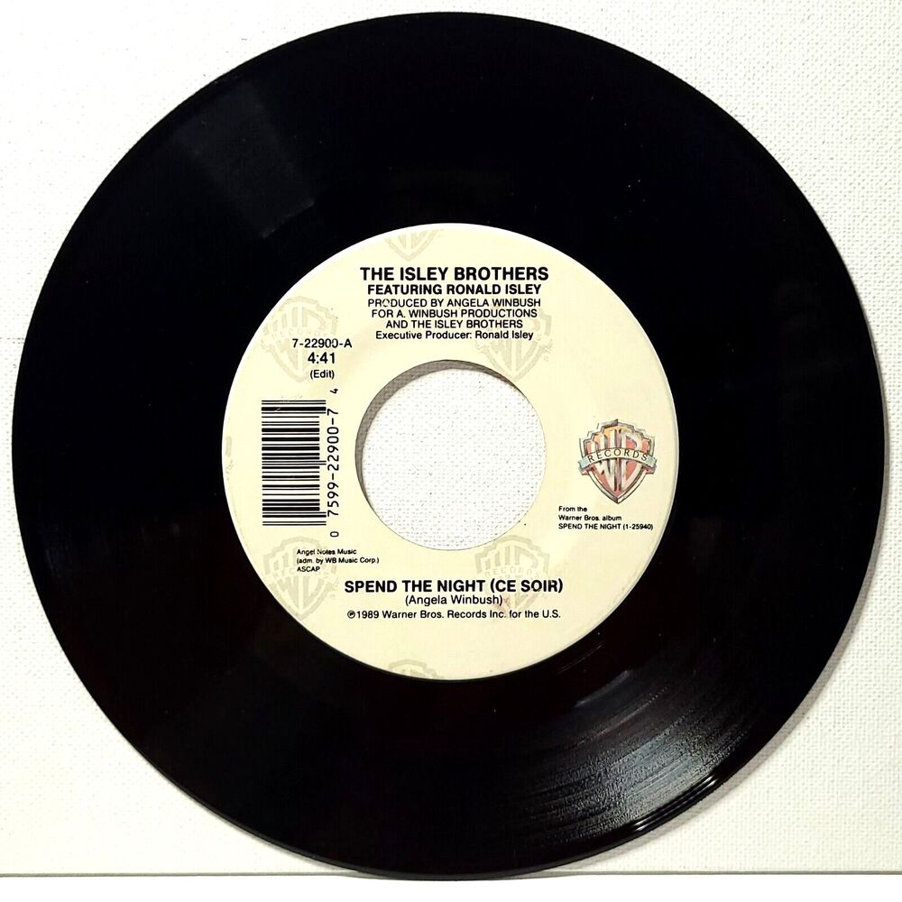 Isley Brothers 45 Spend The Night / Instrumental on Warner Bros. M- Soul